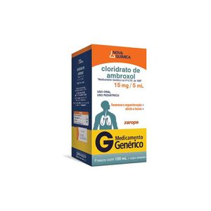 Cloridrato de Ambroxol 3mg/ml Xarope Infantil Genérico Nova quimica 120ml