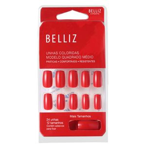 Unhas Postiças Belliz Red Wine 24 Unidades