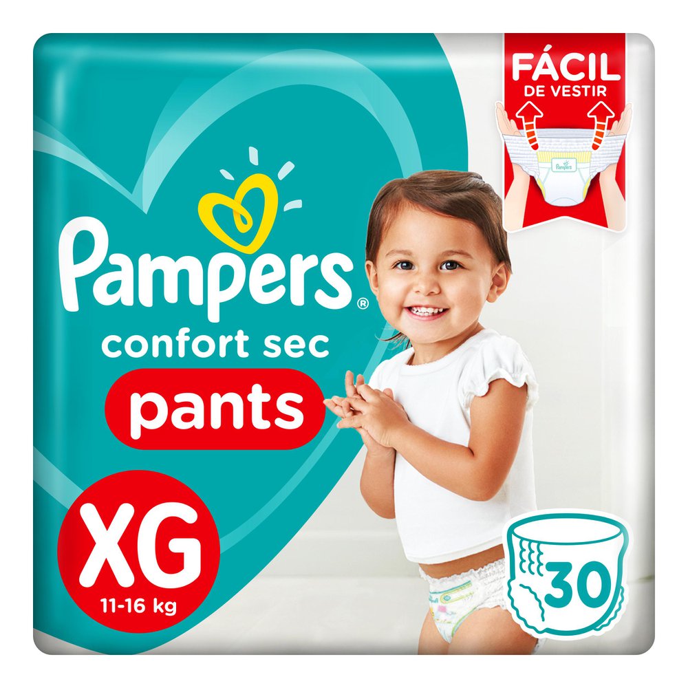 Fralda Pampers Confort Sec Pants Mega Tamanho XG 30 Unidades