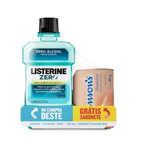 KIT Johnson & Johnson Listerine Antiséptico Zero 250ml + Sabonete Suavize 90g