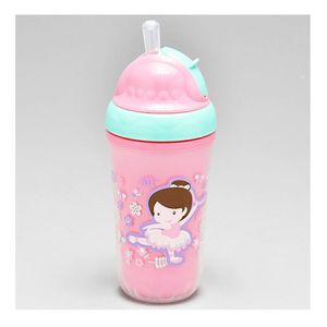 Copo Multikids Térmico com Canudo de Silicone Rosa