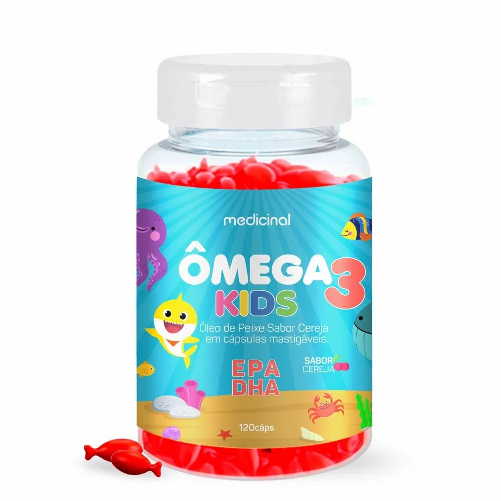 Mega 3 Kids Óleo Peixe 60 Cápsulas Mastigáveis Cereja