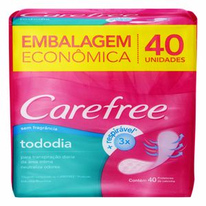 Protetor Diário Carefree Todo Dia Sem Perfume 40 Unidades