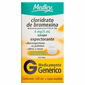 Cloridrato de Bromexina Xarope Genérico Medley 120ml
