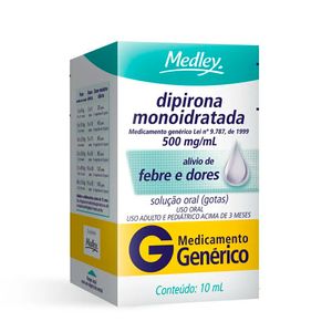 Dipirona Monoidratada 500mg/ml Gotas Genérico Medley 10ml