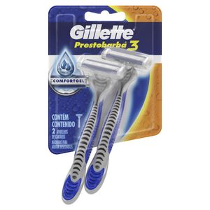 Kit Aparelho de Barbear Gillette Prestobarba 3 New Masculino 2 Unidades