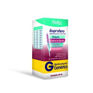 Ibuprofeno 50mg/ml Gotas Suspensão Oral Genérico Medley 30ml