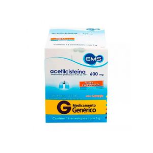 Acetilcisteina 600mg Genérico EMS 16 Envelopes 5g