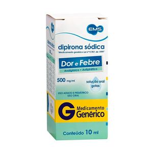 Dipirona Monoidratada 500mg/ml Gotas Genérico EMS 10ml