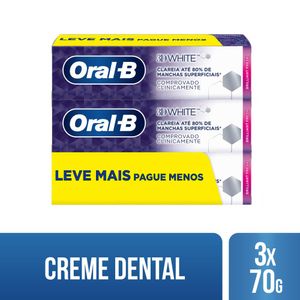 Kit Creme Dental Oral-B 3D White Leve 3 Pague 2 Unidades 70g Cada