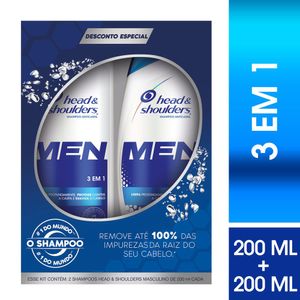 Shampoo Anticaspa Head & Shoulders Men 3 Em 1 2 Unidades 200Ml