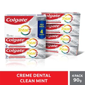 Kit Creme Dental Colgate Total 12 Clean Mint Leve 4 Pague 3 90g Cada