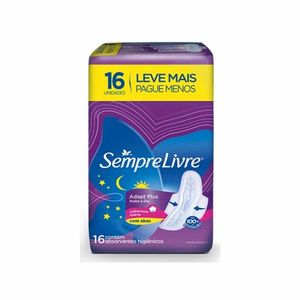Absorvente Sempre Livre Noturno Suave Com Abas Leve 16 Pague 14 Unidades