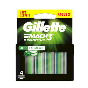 Carga De Aparelho Para Barbear Gillette Mach3 Sensitive Leve 4 Pague 3 Unidades