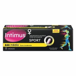 Absorvente Interno Intimus Sport Médio Com Aplicador 8 Unidades