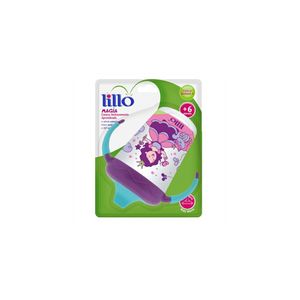 Caneca Infantil Lillo Antivazamento Aprendizado Magia C/ Alça Lilás 207ml