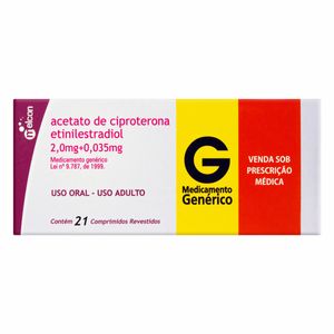 Acetato de Ciproterona 2mg + Etinilestradiol 0,035mg Genérico Biosintética 21comprimidos