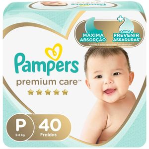 Fralda Pampers Premium Care Mega Tamanho P 40 Unidades