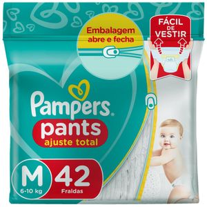 Fralda Pampers Pants Ajuste Total Mega M 42 Unidades