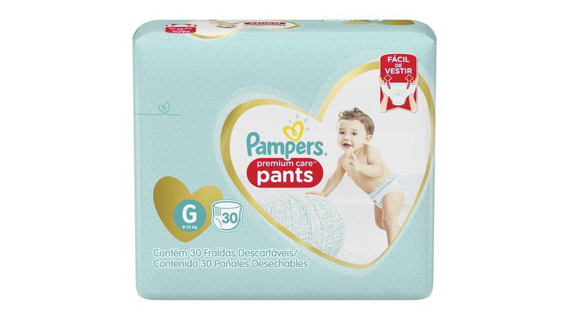 Fralda Pampers Pants Premium Care G Mega Com 30 Unidades