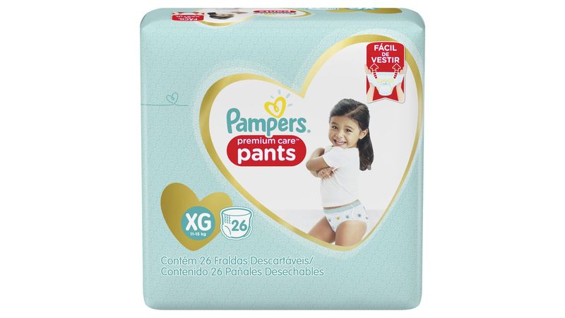 Fralda Pampers Pants Premium Care Xg Mega Com 26 Unidades