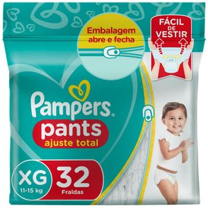 Fralda Pampers Pants Ajuste Total Mega XG 32 Unidades