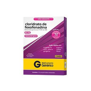 Cloridrato Fexofenadina 60Mg Genérico Cimed 10 Comprimidos