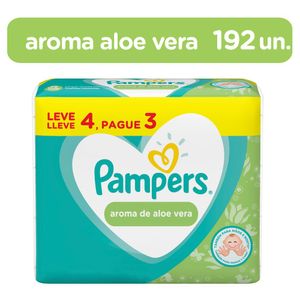 Kit Lenço Umedecido Pampers Aloe Vera Leve 4 Pague 3 192 Unidades