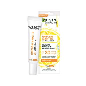 Hidratante Facial Garnier Skinactive Uniform&Matte 12H Vitamina C FPS 30 15G