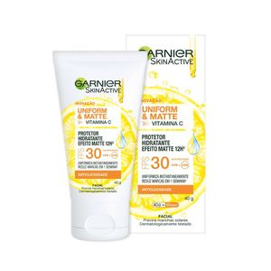 Hidratante Facial Garnier Skinactive Uniform&Matte 12H Vitamina C FPS 30 40G