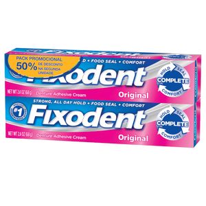 Creme Fixador de Dentadura Fixodent Original com 2 unidades de 68g