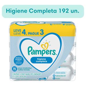 Kit Lenço Umedecido Pampers Higiene Completa Leve 4 Pague 3