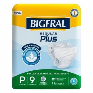 Fralda Geriátrica Bigfral Regular Plus P 9unidades