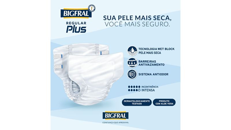 Fralda Geriátrica Bigfral Regular Plus Econômica XG 16unidades