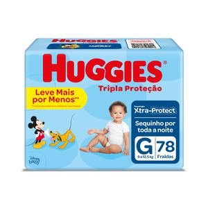 Fralda Huggies Tripla Proteção Hiper G 78unidades