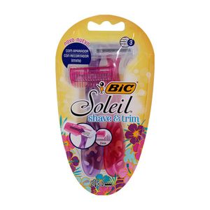 Aparelho de Depilação Bic Soleil Shave & Trim Rosa/Roxo com 2unidades