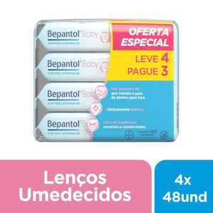Kit Bepantol Baby Lenço Umedecido Leve 4 Pague 3