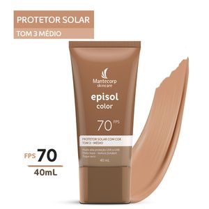 Protetor Solar Episol Color Tom 3 Médio FPS70 40ml