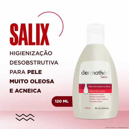 Sabonete Líquido Facial Dermotivin Salix Pele Oleosa e Acneica com 120ml -  Drogaria Globo