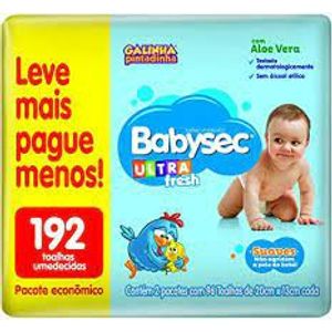 Toalha Umedecida Ultrafresh Babysec 192unidades