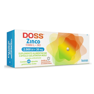 Doss Zinco 2000UI+20mg 60 Cápsulas