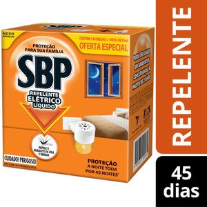 Repelente Elétrico Líquido SBP 45 Noites Tranquilas 1 Aparelho + 1 Refil 35ml