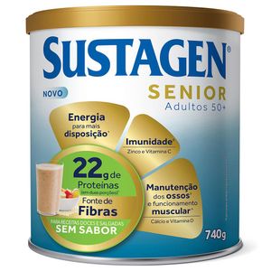 Complemento Alimentar Sustagen Senior Adultos 50+ Sem Sabor 740g