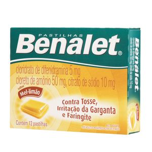 Benalet Pastilha Sabor Mel e Limão 12 Unidades