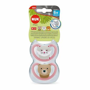 Kit NUK com 2 Chupetas de Silicone Space Girl 6M+ PA7334-2G