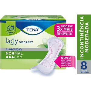 Absorvente Para Incontinência Urinária Tena Lady Discreet Normal 8 Unidades