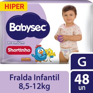 Fralda Babysec Shortinho Premium Hiper G com 48 Unidades