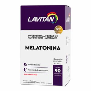 Melatonina Lavitan Sabor Morango 0,21mg com 90comprimidos