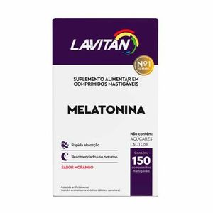 Melatonina Lavitan Sabor Morango 0,21mg com 150comprimidos
