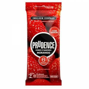 Preservativo Prudence Cor e Sabor Morango 6 Unidades